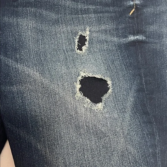 Express Blue Ripped Denim Shorts - Picture 5 of 8